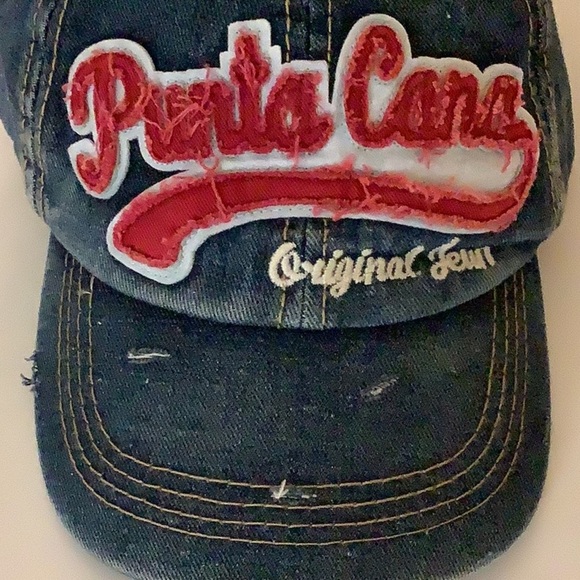 Punta Cana Denim Blue Distressed Women’s Cap. Preloved - Picture 3 of 6
